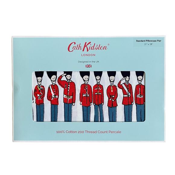Cath Kidston London Guard Soldiers Christmas Nutcracker 2 Standard Pillowcases - Picture 1 of 6